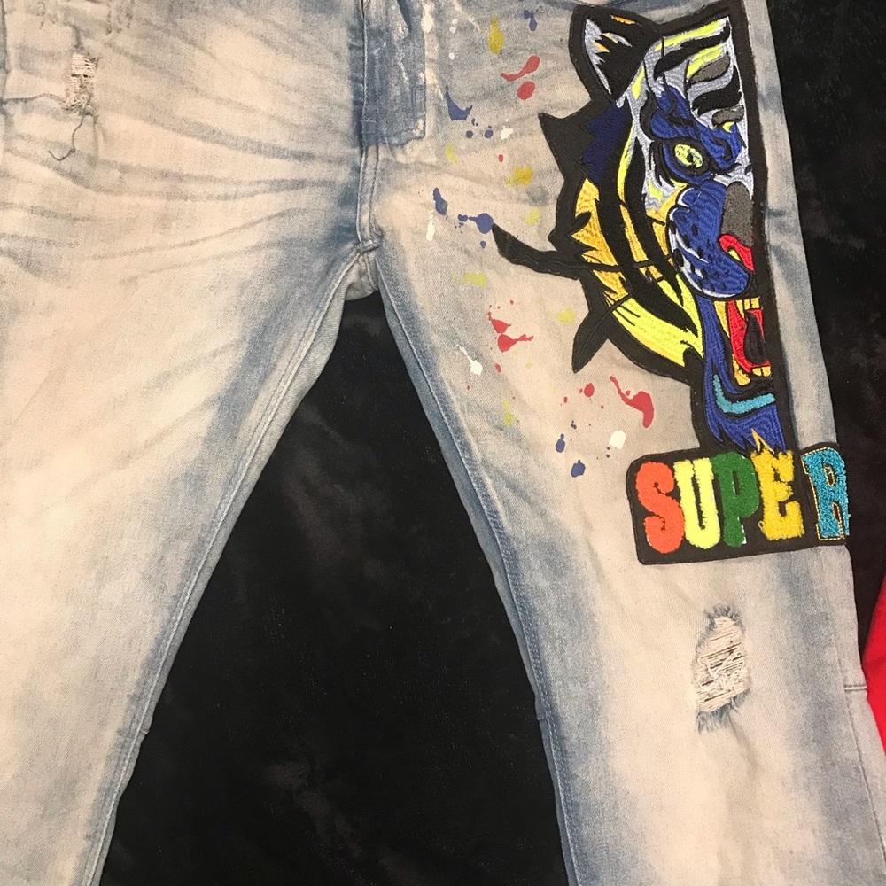 Light Blue Distressed Jeans Multiple colors as you can see in the picture